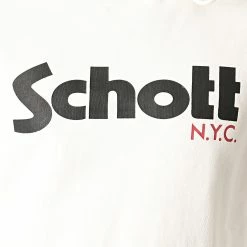 Offres 🛒 Sweat Capuche Logo Blanc Cassé de Schott NYC 🌟 -Schott NYC Soldes schott nyc 187023 SWHOOD OFF WHITE 20190625T163737 03