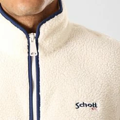 Promo ✨ Sweat Col Zippé Mouton Andric Blanc Cassé Bleu Marine de Schott NYC 🤩 9 Promo ✨ Sweat Col Zippé Mouton Andric Blanc Cassé Bleu Marine de Schott NYC 🤩 -Schott NYC Soldes schott nyc 191831 SWANDRIC2 OFF WHITE 20190805T164631 03