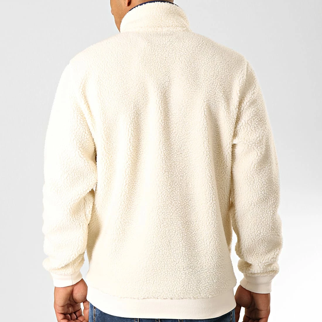 Promo ✨ Sweat Col Zippé Mouton Andric Blanc Cassé Bleu Marine de Schott NYC 🤩 7 Promo ✨ Sweat Col Zippé Mouton Andric Blanc Cassé Bleu Marine de Schott NYC 🤩 – Image 5