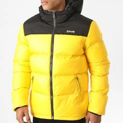 Tout neuf ⌛ Doudoune Capuche Utah 2 Jaune de Schott NYC 👍 -Schott NYC Soldes schott nyc 227719 UTAH2 YELLOW 20200807T120512 03