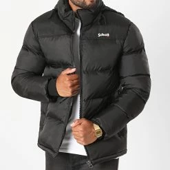 Le moins cher 🔔 Doudoune Capuche Utah Noir de Schott NYC ❤️