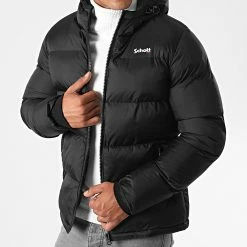 Sortie 🎁 Doudoune Capuche Idaho Noir de Schott NYC 🛒