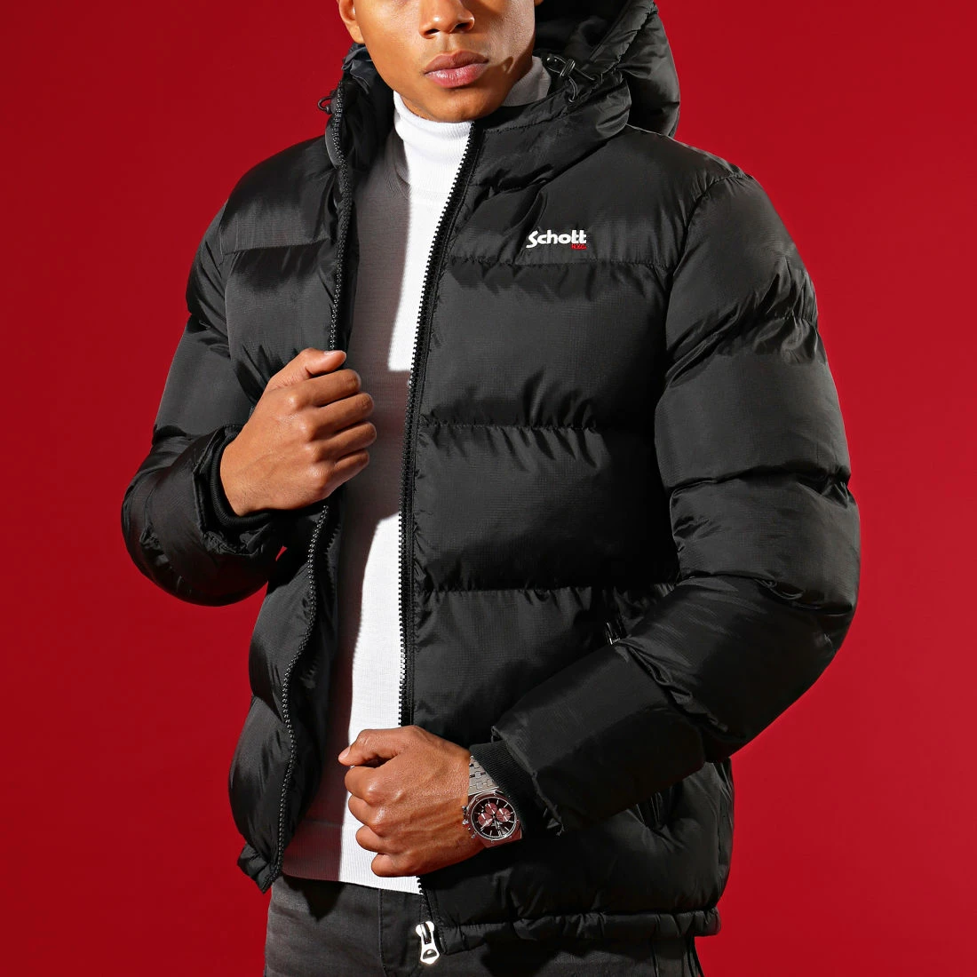 Sortie 🎁 Doudoune Capuche Idaho Noir de Schott NYC 🛒 7 Sortie 🎁 Doudoune Capuche Idaho Noir de Schott NYC 🛒 – Image 5