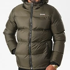 Meilleur prix 🔥 Doudoune Capuche Idaho Vert Kaki de Schott NYC 😉 -Schott NYC Soldes schott nyc 229107 IDAHO2 KAKI 20200820T133844 03