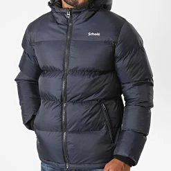 Promo 🤩 Doudoune Capuche Idaho Bleu Marine de Schott NYC 🎉 -Schott NYC Soldes schott nyc 229108 IDAHO2 NAVY 20200820T133605 03