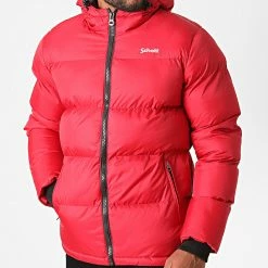 Le moins cher 🤩 Doudoune Capuche Idaho Rouge de Schott NYC 🌟 -Schott NYC Soldes schott nyc 229117 IDAHO2 RED 20200820T133811 03