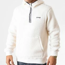 Top 10 ❤️ Sweat Col Zippé Capuche Swandric Ecru de Schott NYC ✔️