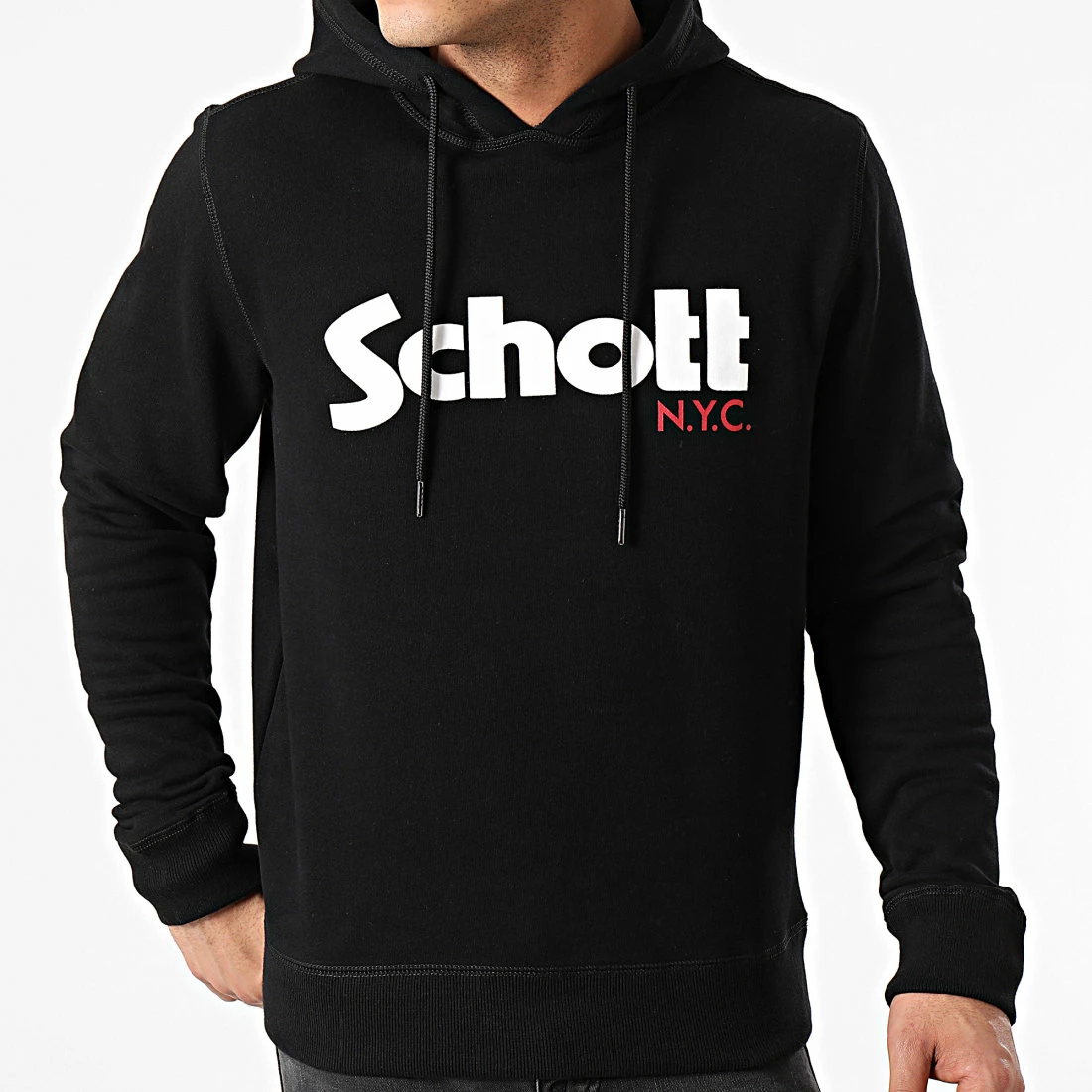 Promo ❤️ Sweat Capuche SWHOOD Noir de Schott NYC ✔️ 5 Promo ❤️ Sweat Capuche SWHOOD Noir de Schott NYC ✔️ – Image 3