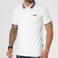 Meilleure vente ❤️ Polo Manches Courtes Henry Blanc de Schott NYC ✔️