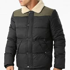 Budget 🤩 Doudoune Col Mouton Hills Noir Kaki de Schott NYC ⭐ -Schott NYC Soldes schott nyc 284709 HILLS BLACK FOREST 20210917T160848 03