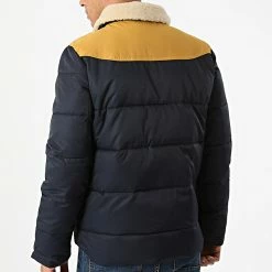 Meilleure vente 🎉 Doudoune Col Mouton Hills Bleu Marine Moutarde de Schott NYC 🧨 -Schott NYC Soldes schott nyc 284710 HILLS NAVY OCHRE 20210917T160235 04