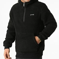 Meilleure vente ⌛ Veste Col Zippé Capuche Fourrure Polaire SWANDRIC1 Noir de Schott NYC 😀