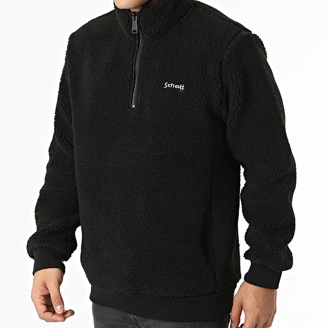 Bon marché 🧨 Sweat Polaire Col Zippé Fourrure SWANDRIC2 Noir de Schott NYC 🔔 3 Bon marché 🧨 Sweat Polaire Col Zippé Fourrure SWANDRIC2 Noir de Schott NYC 🔔