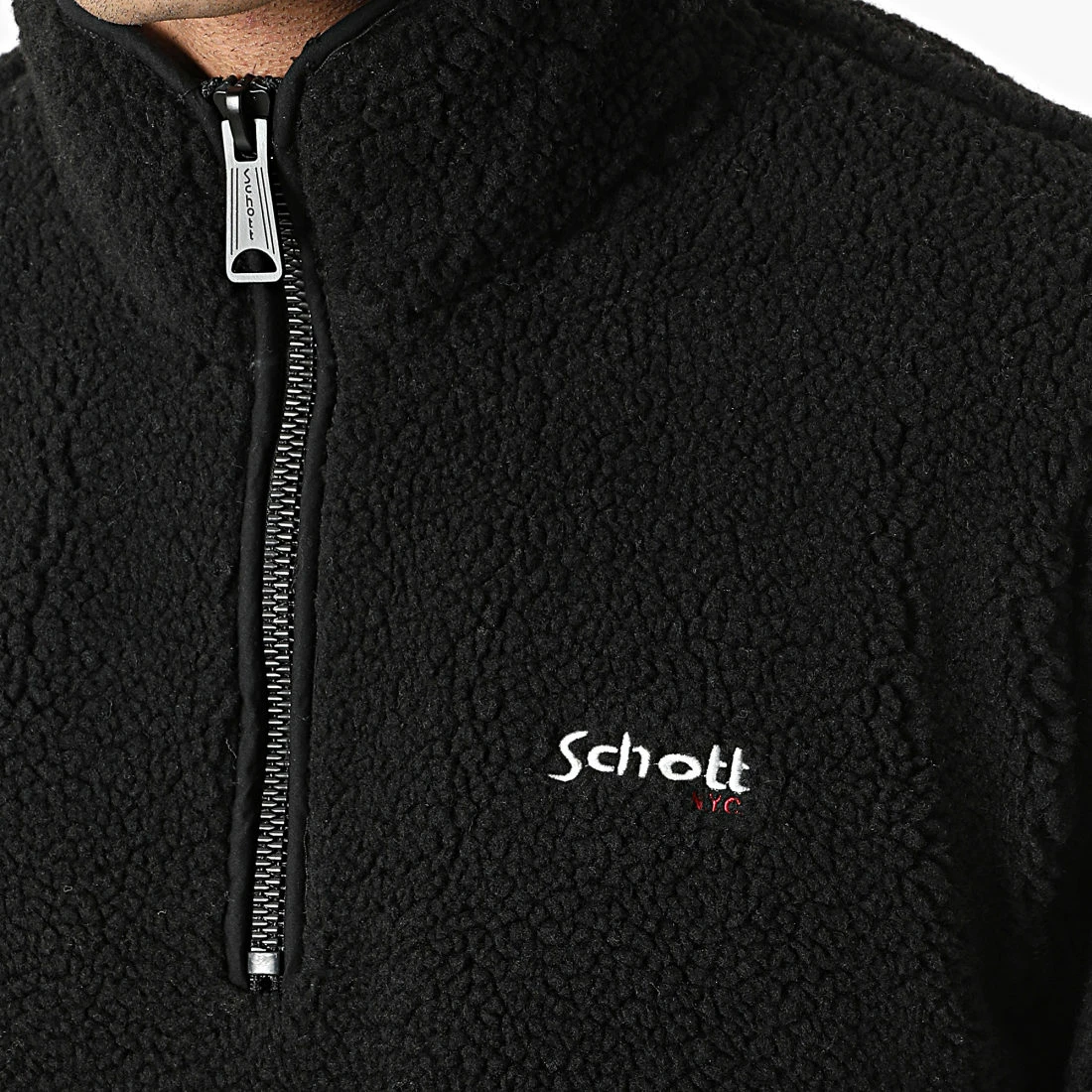 Bon marché 🧨 Sweat Polaire Col Zippé Fourrure SWANDRIC2 Noir de Schott NYC 🔔 4 Bon marché 🧨 Sweat Polaire Col Zippé Fourrure SWANDRIC2 Noir de Schott NYC 🔔 – Image 2