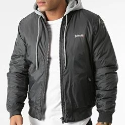Le moins cher 🛒 Veste Zippée Capuche Oregon Gris Anthracite de Schott NYC 🥰 -Schott NYC Soldes schott nyc 290582 OREGON ANTHRACITE 20211104T160030 03