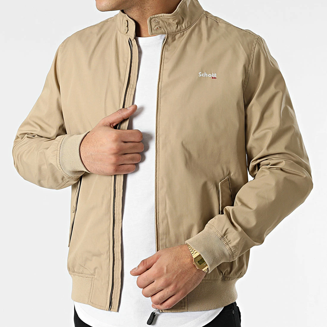 Meilleure affaire 🧨 Veste Zippée CABL1220 Beige de Schott NYC 🎁 3 Meilleure affaire 🧨 Veste Zippée CABL1220 Beige de Schott NYC 🎁