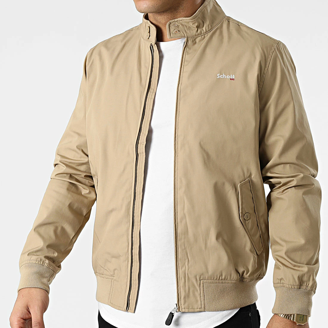Meilleure affaire 🧨 Veste Zippée CABL1220 Beige de Schott NYC 🎁 5 Meilleure affaire 🧨 Veste Zippée CABL1220 Beige de Schott NYC 🎁 – Image 3