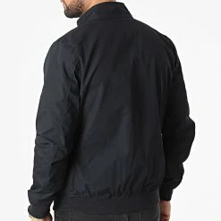 Meilleur prix 👏 Veste Zippée CABL1220RAY Bleu Marine de Schott NYC 💯 -Schott NYC Soldes schott nyc 302237 CABL1220 NAVY 20220210T143054 04