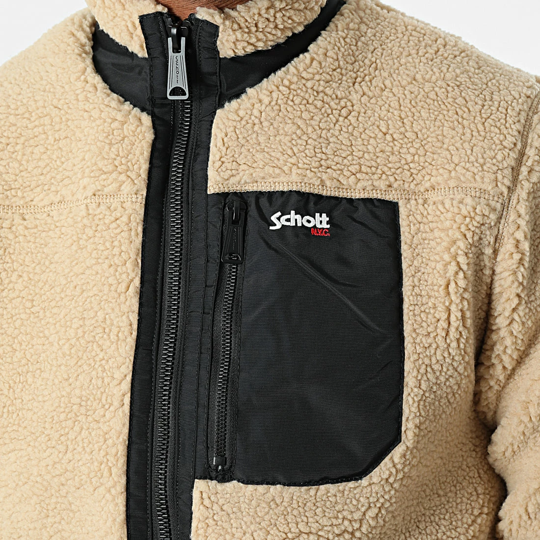 Coupon 😍 Veste Zippée Polaire SWWADE1 Beige de Schott NYC 😍 4 Coupon 😍 Veste Zippée Polaire SWWADE1 Beige de Schott NYC 😍 – Image 2