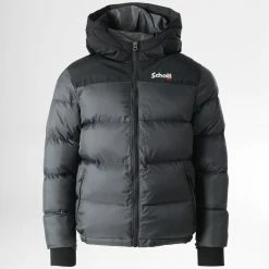 Vente flash 👏 Doudoune Capuche Enfant Utah 2B Gris Anthracite de Schott NYC 🥰