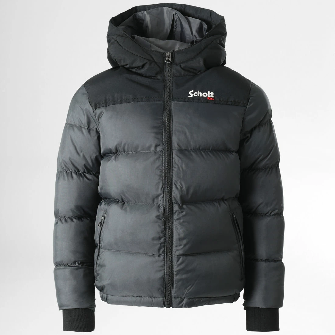 Vente flash 👏 Doudoune Capuche Enfant Utah 2B Gris Anthracite de Schott NYC 🥰 3 Vente flash 👏 Doudoune Capuche Enfant Utah 2B Gris Anthracite de Schott NYC 🥰