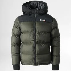 Meilleure affaire 😉 Doudoune Capuche Enfant Utah 2B Vert Kaki de Schott NYC 😉