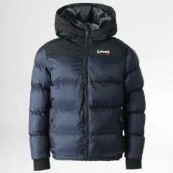 Meilleure vente ✨ Doudoune Capuche Enfant Utah 2B Bleu Marine de Schott NYC ❤️