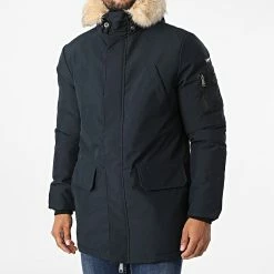 Bon marché 🔔 Parka Fourrure Nelson 20 Bleu Marine de Schott NYC 💯 -Schott NYC Soldes schott nyc 332281 NELSON20 NAVY 20220812T143139 03