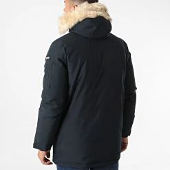 Bon marché 🔔 Parka Fourrure Nelson 20 Bleu Marine de Schott NYC 💯 -Schott NYC Soldes schott nyc 332281 NELSON20 NAVY 20220812T143140 04