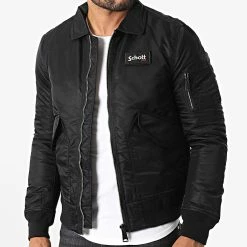 Acheter 👍 Veste Bomber 210100 Noir de Schott NYC 🔥 -Schott NYC Soldes schott nyc 332304 210100RS BLACK 20220812T142924 03