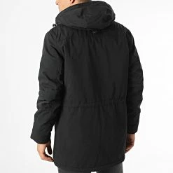 Meilleure vente 👏 Veste Zippée Capuche Bluster Noir de Schott NYC 🔔 -Schott NYC Soldes schott nyc 335467 BLUSTER BLACK 20220906T151850 04