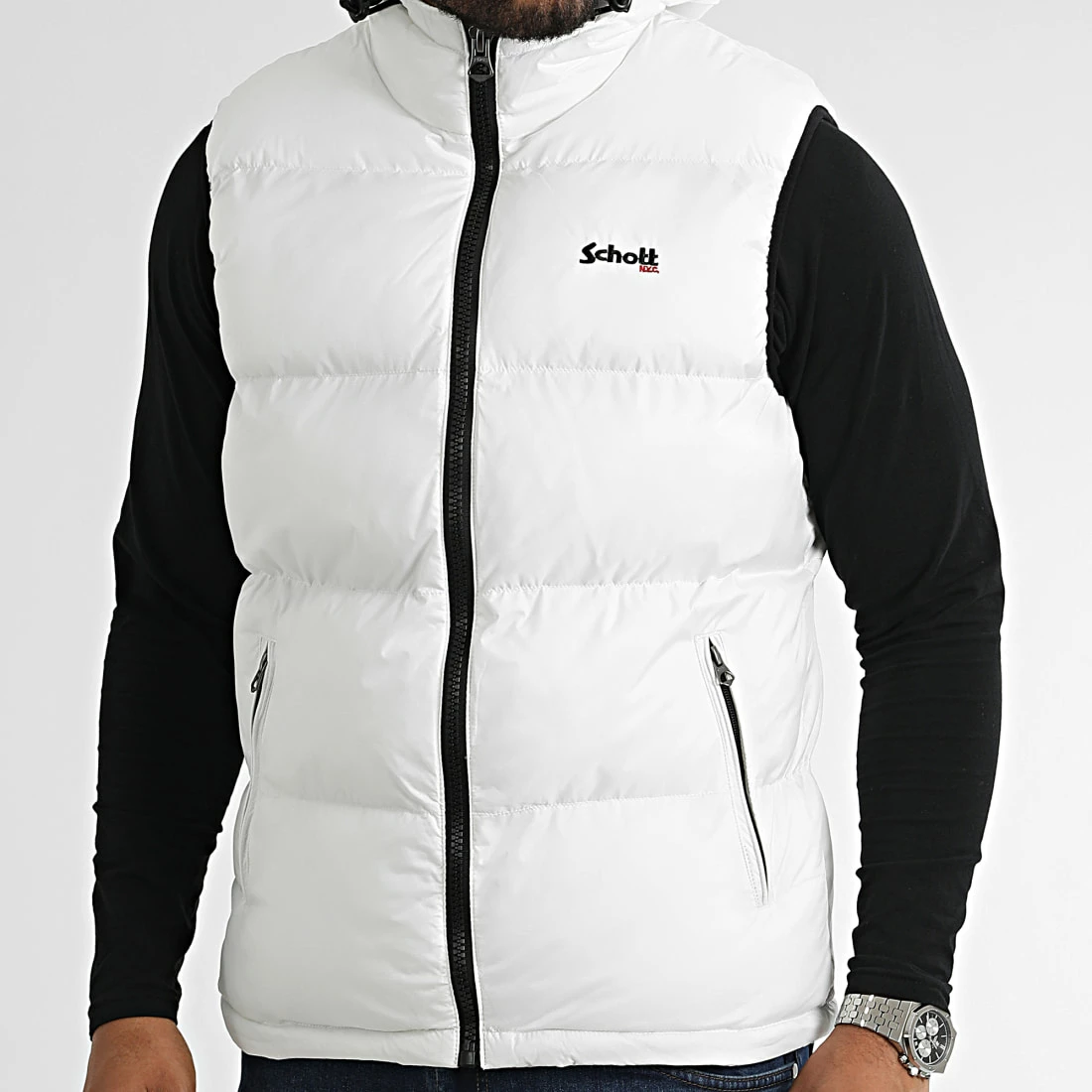 Tout neuf 🌟 Doudoune Capuche Sans Manches Idaho 2V Blanc de Schott NYC 🥰 3 Tout neuf 🌟 Doudoune Capuche Sans Manches Idaho 2V Blanc de Schott NYC 🥰