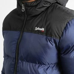 Remise 😀 Doudoune Capuche Utah 2 Bleu Marine Noir de Schott NYC 🌟 -Schott NYC Soldes schott nyc 340796 UTAH2 ROYAL BLUE 20221005T085331 02