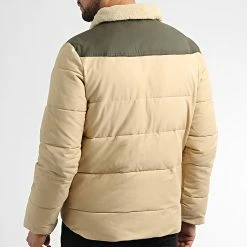 Nouveau ❤️ Doudoune Col Mouton Hills Beige Vert Kaki de Schott NYC 🎉 -Schott NYC Soldes schott nyc 340845 HILLS LIGHTBEIGE FOREST 20220928T155409 04