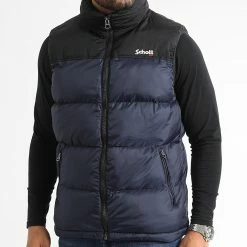 Budget 🎁 Doudoune Capuche Sans Manches Utahv Bleu Marine de Schott NYC 🧨 -Schott NYC Soldes schott nyc 340852 UTAHV NAVY 20221005T085359 03