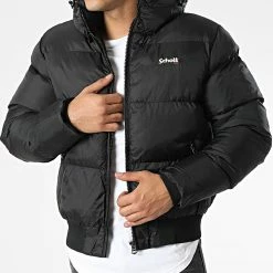 Remise 🔥 Doudoune Capuche Chicago Noir de Schott NYC 👍