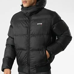 Remise 🔥 Doudoune Capuche Chicago Noir de Schott NYC 👍 -Schott NYC Soldes schott nyc 342269 CHICAGO BLACK 20221010T160224 03