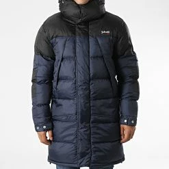 Tout neuf 🌟 Doudoune Capuche Longue Ontario Bleu Marine de Schott NYC 😀