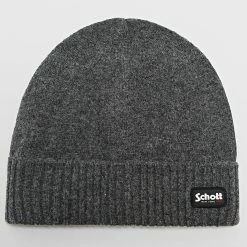 Grosses soldes ⭐ Bonnet Lance Gris Anthracite Chiné de Schott NYC 🌟