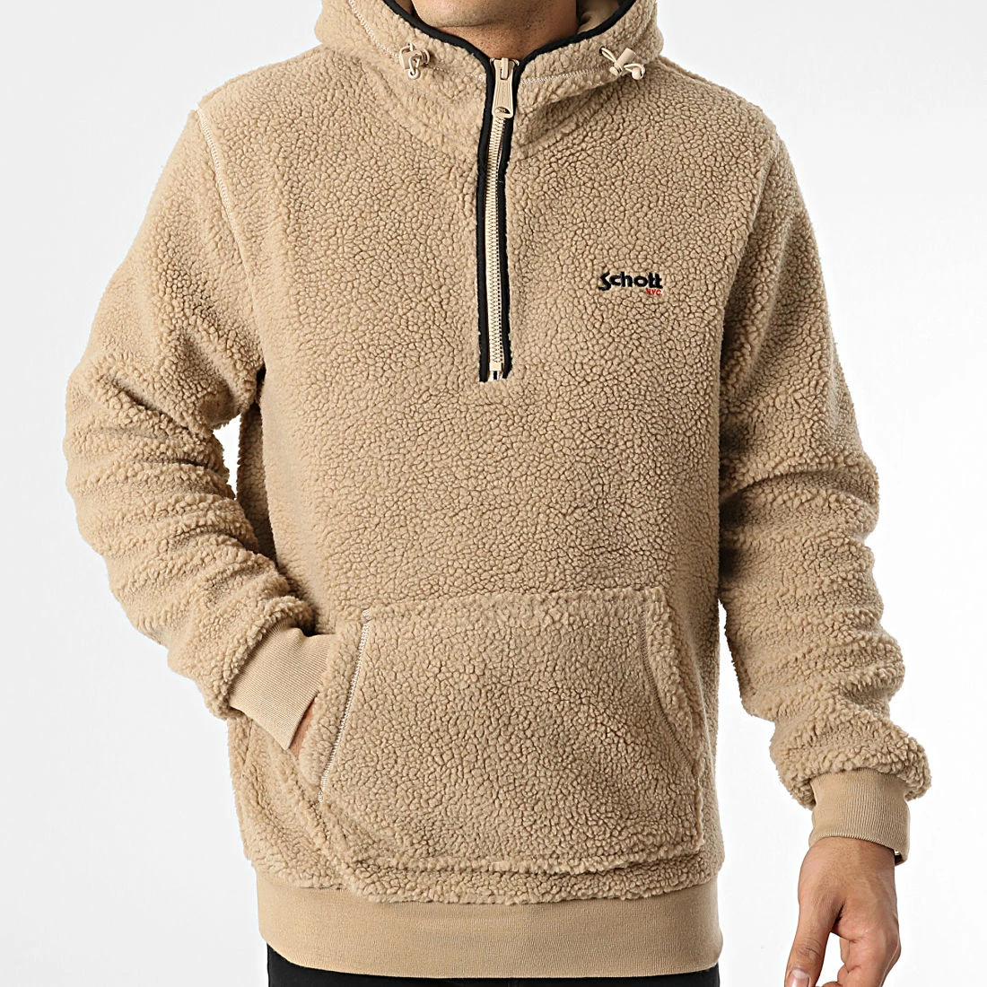Offres 🥰 Sweat Capuche Col Zippé Fourrure Mouton Swandric Beige de Schott NYC ⌛ 2 Offres 🥰 Sweat Capuche Col Zippé Fourrure Mouton Swandric Beige de Schott NYC ⌛