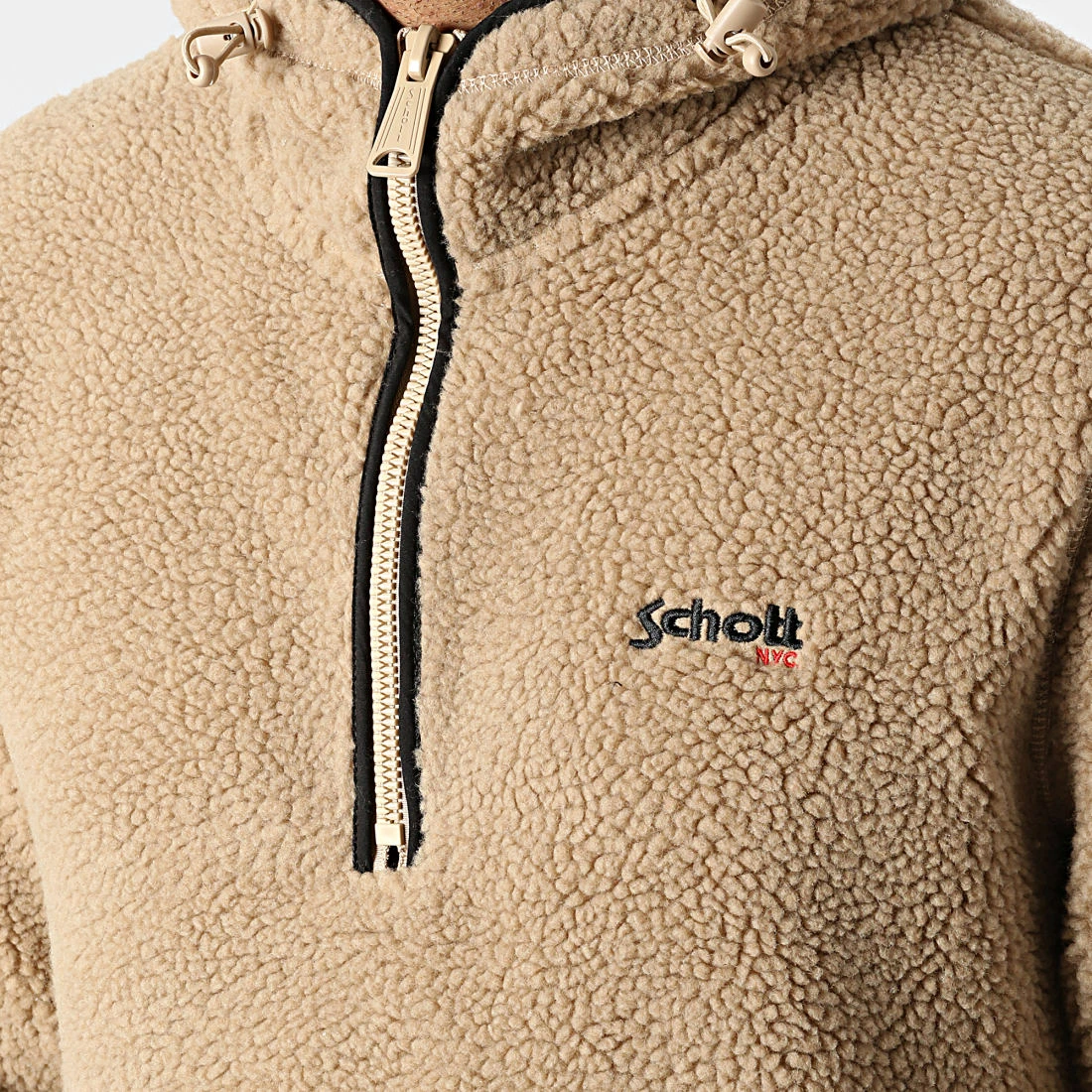 Offres 🥰 Sweat Capuche Col Zippé Fourrure Mouton Swandric Beige de Schott NYC ⌛ 3 Offres 🥰 Sweat Capuche Col Zippé Fourrure Mouton Swandric Beige de Schott NYC ⌛ – Image 2