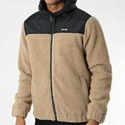 Meilleure vente 🎁 Veste Zippée Capuche Fourrure Mouton Sward 2 Beige de Schott NYC 🎁