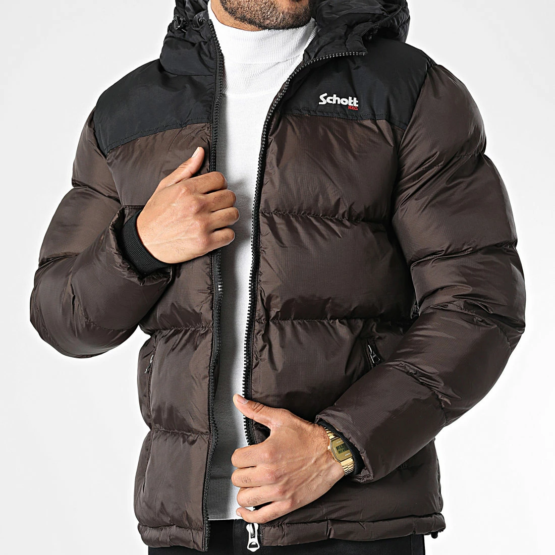 Acheter ✨ Doudoune Capuche Utah 2 Marron de Schott NYC 🥰 3 Acheter ✨ Doudoune Capuche Utah 2 Marron de Schott NYC 🥰