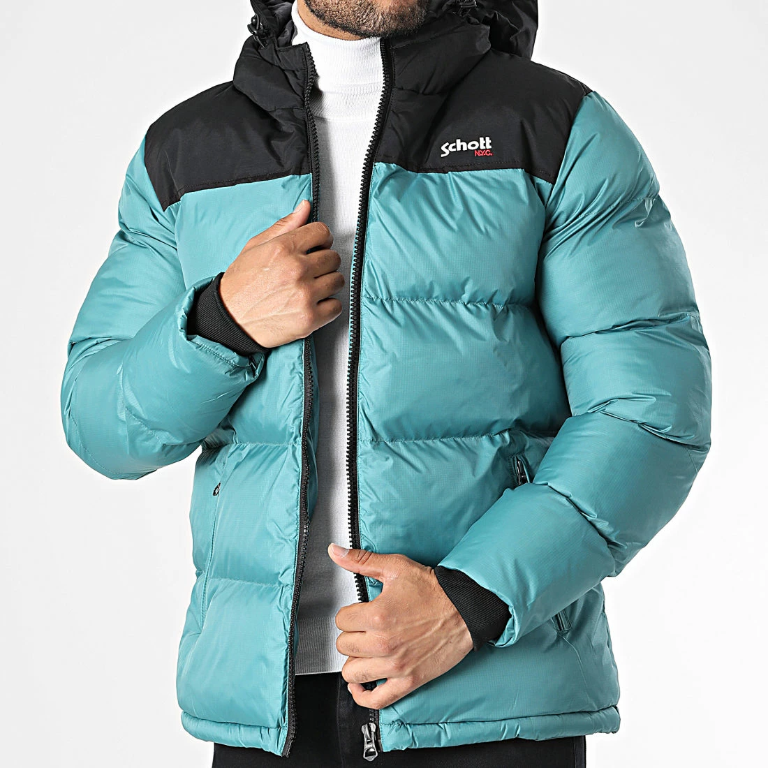 Grosses soldes 🤩 Doudoune Capuche Utah 2 Turquoise de Schott NYC 🔥 5 Grosses soldes 🤩 Doudoune Capuche Utah 2 Turquoise de Schott NYC 🔥 – Image 3