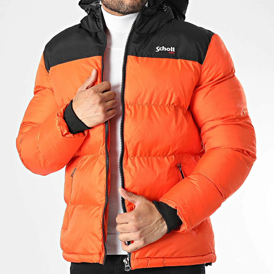 Offres ✔️ Doudoune Capuche Utah 2 Orange de Schott NYC 🛒 5 Offres ✔️ Doudoune Capuche Utah 2 Orange de Schott NYC 🛒 – Image 3