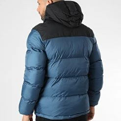 Grosses soldes 😀 Doudoune Capuche Utah 2 Bleu Marine de Schott NYC 🌟 -Schott NYC Soldes schott nyc 345992 UTAH2 STEEL BLUE 20221103T122345 04