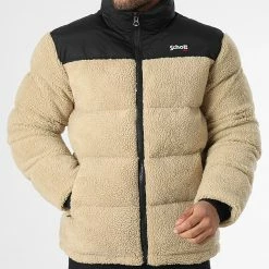 Meilleure affaire 🛒 Doudoune Sherpa Capuche Utahsherpa Beige de Schott NYC ✔️