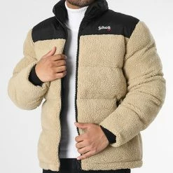 Meilleure affaire 🛒 Doudoune Sherpa Capuche Utahsherpa Beige de Schott NYC ✔️ -Schott NYC Soldes schott nyc 347693 UTAHSHERPA BEIGE 20221110T155600 03