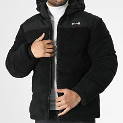 Top 10 🎁 Doudoune Sherpa Capuche Utahsherpa2 Noir de Schott NYC 😍