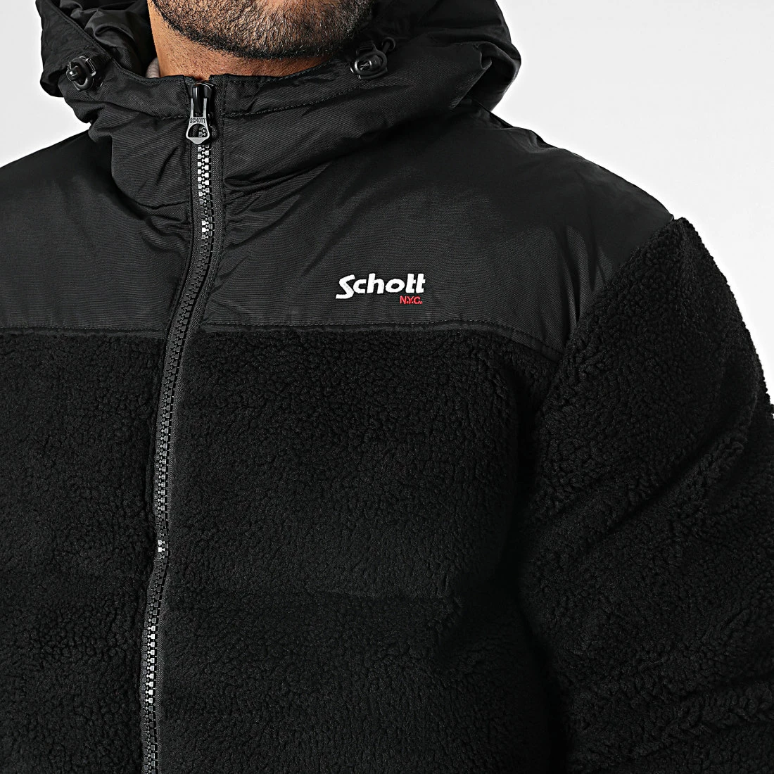 Top 10 🎁 Doudoune Sherpa Capuche Utahsherpa2 Noir de Schott NYC 😍 4 Top 10 🎁 Doudoune Sherpa Capuche Utahsherpa2 Noir de Schott NYC 😍 – Image 2